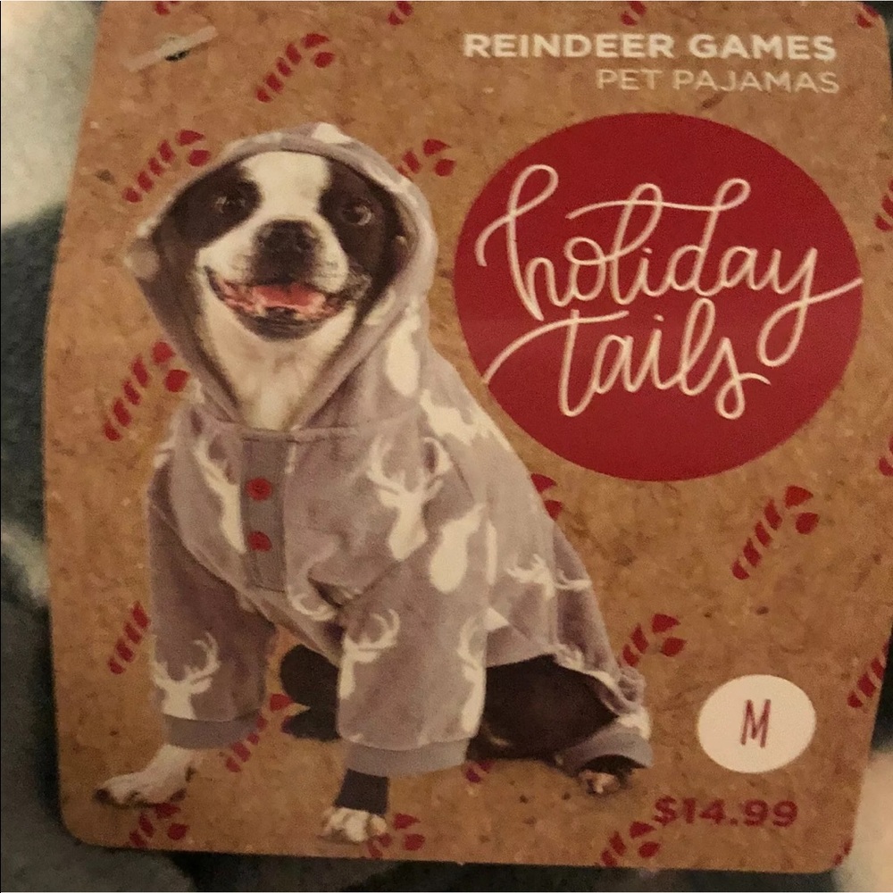 Holiday Tails Reindeer Games Dog Pajamas Onesie